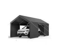 VEVOR Cochera 3,05 x 6,09 x 2,87 m, Cochera Potable con Paredes Laterales y Puerta Desmontables, Marquesina para Coches Resistente a los Rayos UV y al Agua, para Automóviles, Embarcaciones, Gris
