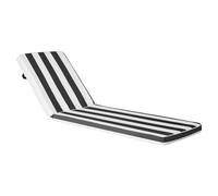 VEVOR Cojín para Tumbona, 2 PCS, Cojín 1889x561x71 mm para Silla de Jardín Resistente al Agua y a la Decoloración, Cojines de Repuesto para Tumbonas con Lazos para Exterior, Rayas Blancas y Negras