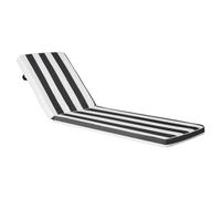 VEVOR Cojín para Tumbona, 2 PCS, Cojín 1889x561x71 mm para Silla de Jardín Resistente al Agua y a la Decoloración, Cojines de Repuesto para Tumbonas con Lazos para Exterior, Rayas Blancas y Negras