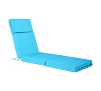 VEVOR Cojín para Tumbona, 2 Piezas, Cojín 1830x533x98 mm para Silla de Jardín Resistente al Agua y a la Decoloración, Cojines de Repuesto para Tumbonas con Lazos para Exterior, Patio, Azul Verdoso