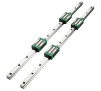 VEVOR Cojinete de Guía Lineal de Deslizamiento de Eje 2pcs Rodamientos de Rieles Lineales HSR20-1700mm Riel de Cojinete Lineal con 4 Bloques de Cojinetes para Máquinas Dobladoras Equipo Auxiliar Solar