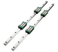 VEVOR Cojinete de Guía Lineal de Deslizamiento de Eje 2pcs Rodamientos de Rieles Lineales HSR20-1700mm Riel de Cojinete Lineal con 4 Bloques de Cojinetes para Máquinas Dobladoras Equipo Auxiliar Solar