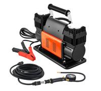VEVOR Compresor de Aire de Doble Cilindro para Trabajo Pesado, Inflador de Neumáticos Portátil 300 L/min, con Manómetro Digital y Adaptadores a Camiones, SUV y Autocaravanas, 365 x 150 x 227 mm