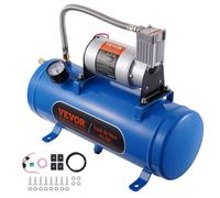 VEVOR Compresor de Aire para Kit de Bocina 90-120 psi Bomba de Aire con Tanque de 6 L para Inflar Neumáticos Colchones de Aire Compatible con Todos los Vehículos de 12 V Trenes Barcos Coches Taller