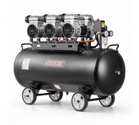 VEVOR Compresor de Aire Portátil con Depósito 100 L sin Aceite, Motor de 3 kW, 198 L/min a 6,2 bar Presión Máxima 8 bar, con Ruedas para Herramientas Neumáticas, Taller, Garaje, Inflado y Reparación