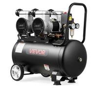 VEVOR Compresor de Aire Portátil con Depósito 50 L sin Aceite, 255 L/min a 6,2 bar, Motor de 3 kW, Presión Máxima 8 bar, con Ruedas para Reparación, Taller, Garaje, Inflado y Herramientas Neumáticas