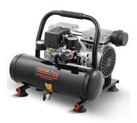 VEVOR Compresor de Aire Portátil Ultrasilencioso de 68 dB, Tanque de Acero de 4 L, sin Aceite, 1 HP, 1,5 CFM, 7 Bar y Presión Máxima de 120 PSI, para Reparación de Automóviles, 375 x 345 x 330 mm