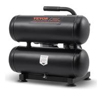 Compresor de aire VEVOR, tanque de acero de 4,6 galones, compresor de aire sin aceite de 1 HP, 2,0 CFM a 90 PSI y presión máxima de 120 PSI, compresor portátil ultrasilencioso de 80 dB, para reparació