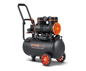 VEVOR Compresor de Aire Silencioso de 24L Compresor de Aire sin Aceite 1450W 2 CV Presión Máxima de 3,5 Mpa Motor sin Aceite 70dB para Reparación de Automóviles Inflado de Neumáticos Pintura a Pistola