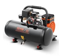VEVOR Compresor de Aire sin Aceite de 1 HP, Tanque de Acero 8 L, 2,5 CFM, 8 Bar y Presión Máxima de 120 PSI, Portátil Ultrasilencioso de 81 dB, para Reparación de Automóviles, 485 x 390 x 385 mm
