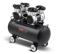 Compresor de aire VEVOR, tanque de acero de 20 galones, compresor de aire sin aceite de 4 HP, 14,6 CFM a 90 PSI y presión máxima de 125 PSI, compresor portátil ultrasilencioso de 78 dB, para reparació