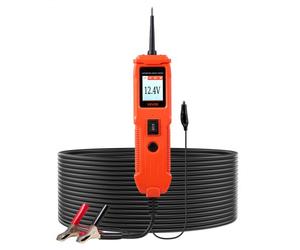 VEVOR Comprobador de Circuitos Automotrices, 8-35 DCV, con Sonda de Circuito, Pantalla TFT a Color e Iluminación, Comprobador de Voltaje con Cable de 4 m y Carcasa ABS, 200 x 53 x 34 mm, Naranja