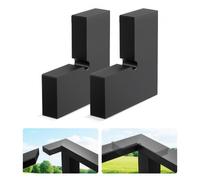 VEVOR Conectores de Esquina de Barandilla 2 Piezas, Accesorios para Conexión de Pasamanos de Balcón, Conectores de Forma L para Barandillas de Cable Rectangulares, para Terrazas, Porches, Negro