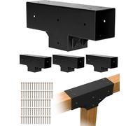 VEVOR, conjunto de 4 conectores para postes, esquinas en forma de T para postes con un tamaño interior de 92 x 92 mm, soportes para pérgolas de 3 vías, kit de soportes para pabellones con tornillos