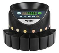 VEVOR Contador de Monedas Euro Profesional 220 V, Clasificador de Monedas Pantalla LED de 7 Dígitos 170 Monedas por Minuto, Máquina de Conteo de Monedas con 8 Cajas de Recolección de Alta Precisión