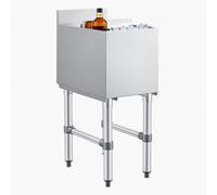 VEVOR Contenedor de Almacenamiento de Hielo Capacidad de 28 L, Depósito de Hielo de Acero Inoxidable con Tapa Deslizante y Soportes para Botellas, Ideal para Bares, Restaurantes, 305x482x850 mm