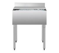 VEVOR Contenedor de Hielo 78,4 L para Debajo del Mostrador(761 x 483 x 937 mm), de Acero Inoxidable con Tapa Deslizante y Patas de Bola Ajustables, para Bar, Restaurante, Cocina, Color Plateado