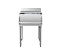 VEVOR Contenedor de Hielo de 61,6 L para Debajo del Mostrador(610 x 614 x 930 mm), de Acero Inoxidable con Tapa Deslizante y Patas de Bola Ajustables, para Bar, Restaurante, Cocina, Color Plata