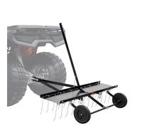 VEVOR Cortacéspedes de Remolque detrás de 1219 x 1140 x 865 mm con 24 Púas de Acero con Resorte, Rastrillo de Césped para ATV o Cortacésped, con Mango de Elevación para Césped de Granja de Jardín