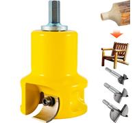 VEVOR Cortador de espiga, 1,5" / 38 mm de diámetro, cortador de muebles de troncos de aluminio y acero de primera calidad, con cuchillas curvadas dobles y tornillos de botón, kit maestro para el hogar
