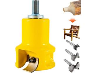 VEVOR Cortador de espiga, 1,5" / 38 mm de diámetro, cortador de muebles de troncos de aluminio y acero de primera calidad, con cuchillas curvadas dobles y tornillos de botón, kit maestro para el hogar