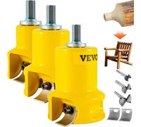 VEVOR Cortador de espiga, 25,4 mm, 38 mm, 50,8 mm, cortador de muebles de troncos de aluminio y acero de primera calidad, con cuchillas curvas dobles y tornillos de botón, kit maestro par