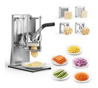 VEVOR Cortador de Patatas Fritas con 4 Cuchillas de Repuesto 0,9 cm, 0,6 cm, 6 Cuñas y Descorazonador de 6 Cuñas, Cortadora de Verduras Manual Montaje en Pared y de Pie para Restaurantes, Cocinas