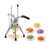 VEVOR Cortador de Patatas Fritas con Cuchilla de Acero Inoxidable 0,9 cm, Cortadora de Patatas con Mango Ergonómico y Patas de Goma Antideslizantes, Cortador de Verduras para Restaurantes, Cocinas