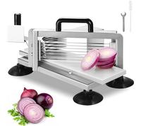 VEVOR Cortador de tomate comercial, cortador de tomate de 3/16 pulgadas, máquina cortadora de tomate resistente de acero inoxidable, cortador manual de tomate con pies antideslizantes, para cortar