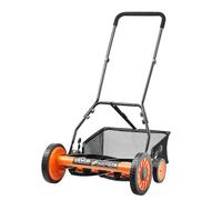 VEVOR Cortadora de Césped Manual de 450 mm con 5 Cuchillas 4 Ruedas sin Motor Altura de Corte Ajustable de 35-62 mm con Bolsa Recolectora de Césped para, Caminos de Acceso, Patios, Jardines