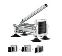 VEVOR Cortadora de Patatas Fritas Cortador de Papas con Hoja de Acero Inoxidable de 1/2", 3/8", 1/4" Cortador de Papas Manual con Ventosas Ideal para Papas Fritas, Pepinos, Verduras, Zanahorias