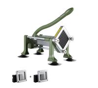 VEVOR Cortadora de Patatas Fritas Cortador de Papas con Hoja de Acero Inoxidable de 1/2", 3/8" Cortador de Papas Manual con Ventosas Ideal para Papas Fritas, Pepinos, Verduras, Zanahorias, Verde