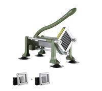 VEVOR Cortadora de Patatas Fritas Cortador de Papas con Hoja de Acero Inoxidable de 1/2", 3/8" Cortador de Papas Manual con Ventosas Ideal para Papas Fritas, Pepinos, Verduras, Zanahorias, Verde