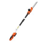 VEVOR Cortasetos Eléctrico Telescópico, Cortasetos a Batería sin Cable, Pértiga Extensible 187,5-238,5 cm, Cabezal Pivotante, Cuchillas de Doble Acción, Correa de Hombro, para Arbustos Setos Plantas
