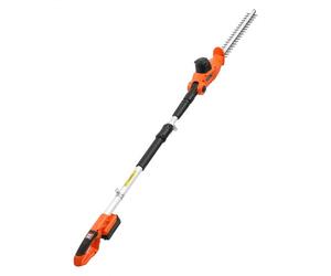VEVOR Cortasetos Eléctrico Telescópico, Cortasetos a Batería sin Cable, Pértiga Extensible 187,5-238,5 cm, Cabezal Pivotante, Cuchillas de Doble Acción, Correa de Hombro, para Arbustos Setos Plantas
