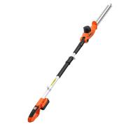 VEVOR, cortasetos inalámbrico de 20 V, kit de cortasetos eléctrico con una longitud de corte de 457,2 mm, diseño telescópico de 187,5–238,5 cm para podar ramas altas (incluye batería de 2,0 Ah y carga