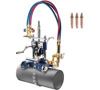 VEVOR: Cortatubos y biselador manual para tubos de 5 a 50,8 mm con cadena, cortador de gas, ángulo ajustable de 0° a 45°, 3 puntas, modelo portátil con soplete