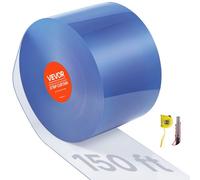 VEVOR Cortina de Puerta de PVC Transparente 4572x20 cm Rollo de Tiras de Plástico Espesor de 2 mm Cortina de Tiras para Puertas de Supermercado, Fábrica, Almacén, Centros Comerciales, Garaje