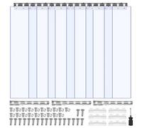 VEVOR Cortina de Tiras Transparente 96,5 x 213,4 cm, Cortina de Puerta de PVC con 6 Tiras de Plástico Espesor de 2 mm, para Puerta de Congelador, Almacén, Refrigerador de Supermercado, Garajes