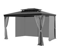 VEVOR Cortinas para Cenador para Exteriores 284 x 284 x 204 cm de Poliéster Cortinas de Privacidad para Cenador de 4 Paneles Laterales con Cremalleras, Cortinas Parasol Universales Reemplazo, Gris
