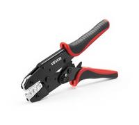 VEVOR Crimpadora Terminales Eléctricos 0,25-6 mm², Alicates de Crimpado con Trinquete, con Marcas Métrica y de AWG, Liberación Rápida, Presión Ajustable, Herramienta de Crimpado para Cables Eléctricos