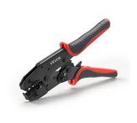 VEVOR Crimpadora Terminales Eléctricos, 0,5-6 mm², Alicates de Crimpado de Trinquete para Terminales de Cables Eléctricos, con Marcas Métrica y del Sistema AWG, Liberación Rápida, Alicates de Engaste