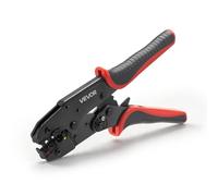 VEVOR Crimpadora Terminales Eléctricos, 0,5-6 mm², Alicates de Crimpado de Trinquete para Terminales de Cables Eléctricos, con Marcas Métrica y del Sistema AWG, Liberación Rápida, Alicates de Engaste
