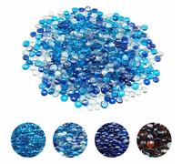 VEVOR, cristales de vidrio resistentes a altas temperaturas, 4,5 kg, perlas de vidrio de 19 mm para chimeneas, rocas de vidrio para chimeneas, vidrio para chimeneas, cristales para fuego, cuentas para