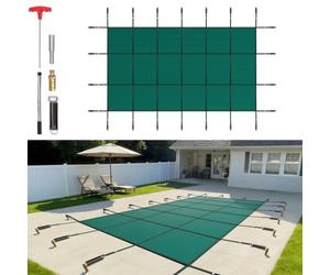 VEVOR Cubierta de Seguridad para Piscina Tamaño de Cubierta 4,9 x 8,5 m Cobertor para Piscina Rectangular Tamaño de Piscina 4,3 x 7,9 m Lona de Piscina para Piscinas Enterradas de Hogar Jardín Hotel