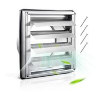 VEVOR Cubierta de Ventilación de Pared de 145 mm, Cuadrada, con Rejilla de Ventilación, de Acero Inoxidable de Primera Calidad y Junta de Goma Antirruido, para Casa, Baño, Garaje, Cocina y Sótano