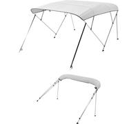 VEVOR - Cubierta para barco tipo Bimini (4 arcos), estructura de aluminio, toldo Bimini impermeable con bolsa de almacenamiento, 201-213 cm (ancho), color gris claro