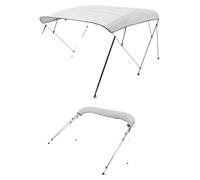 VEVOR - Cubierta para barco tipo Bimini (4 arcos), estructura de aluminio, toldo Bimini impermeable con bolsa de almacenamiento, 185-198 cm (ancho), color gris claro
