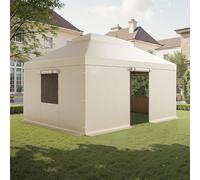 VEVOR Cubierta para Cenador de Invierno, Cubierta de Cenador con Laterales y Ventanas de Malla, Compatible con Cenadores de 2 Pisos de 3,66 x 4,87 m Material de Polietileno, Cenadores no Incluidos