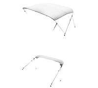 VEVOR - Cubierta para embarcaciones tipo Bimini, toldo, 3 arcos, estructura de aluminio, toldo Bimini impermeable con bolsa de almacenamiento, 210-213 cm (ancho), gris claro